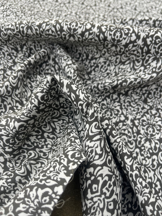 Hélène 019 stretch jacquard small design brown/ecru