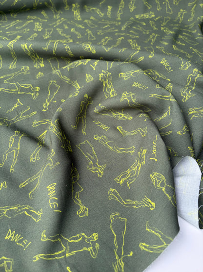 PC VINCE 023 viscose print green/lime "dance"