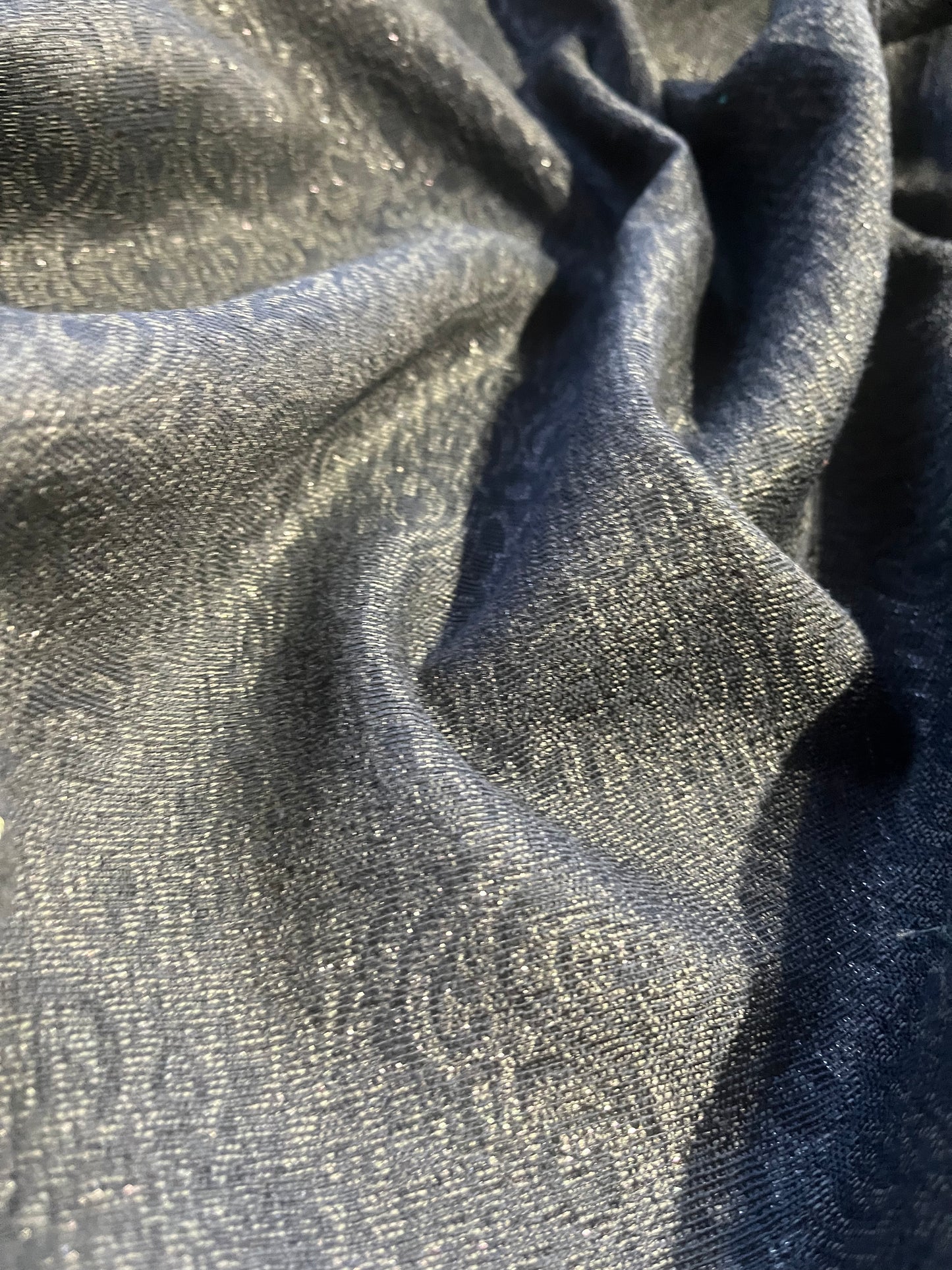 JANE 001 cotton stretch jacquard shiny black