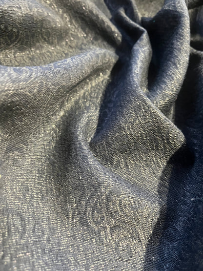 JANE 001 cotton stretch jacquard shiny black
