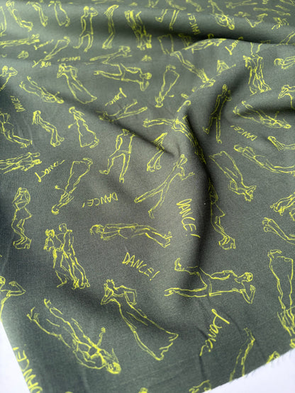 PC VINCE 023 viscose print green/lime "dance"