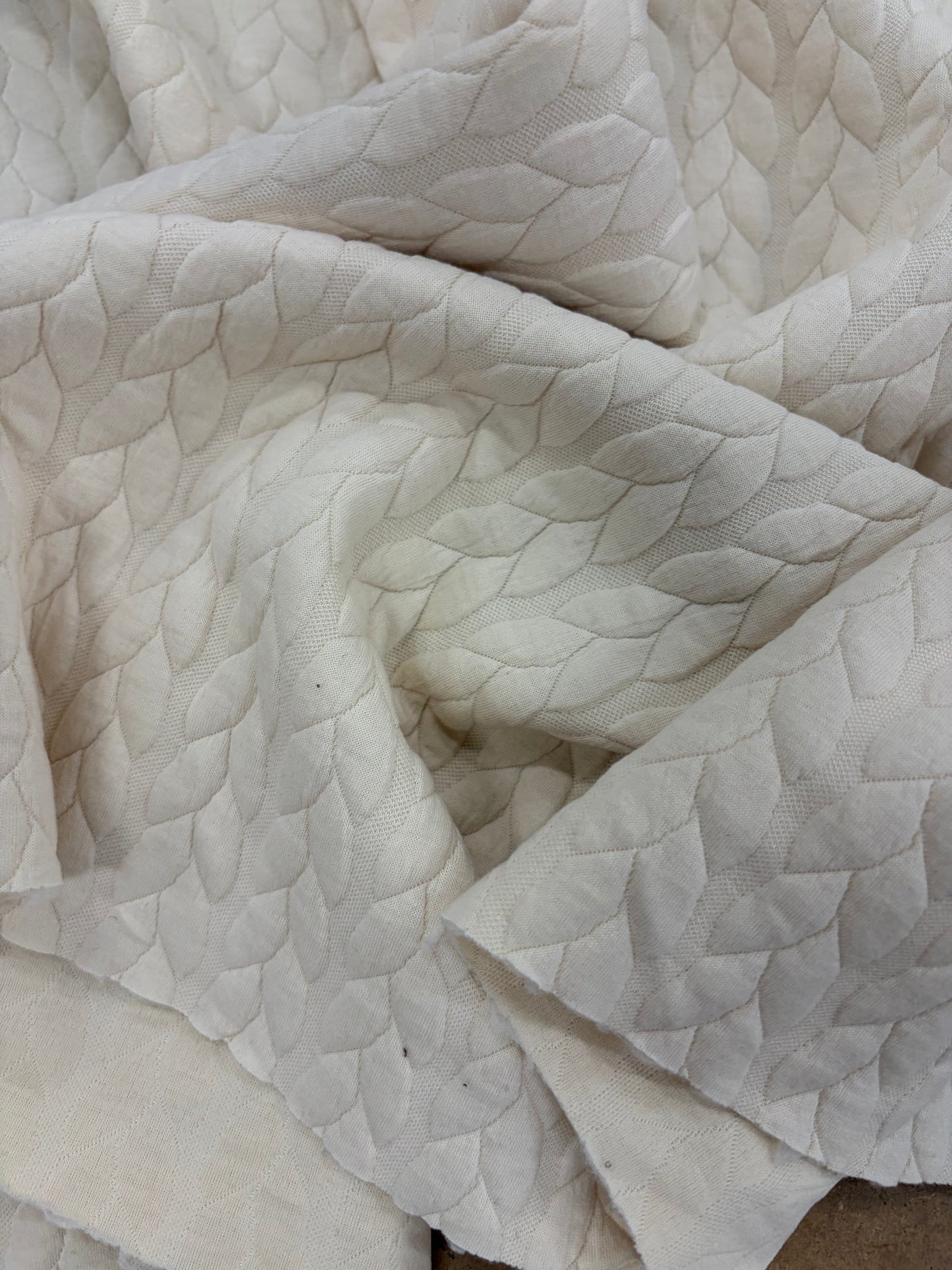 ZINO 017 quilted cotton jersey cream