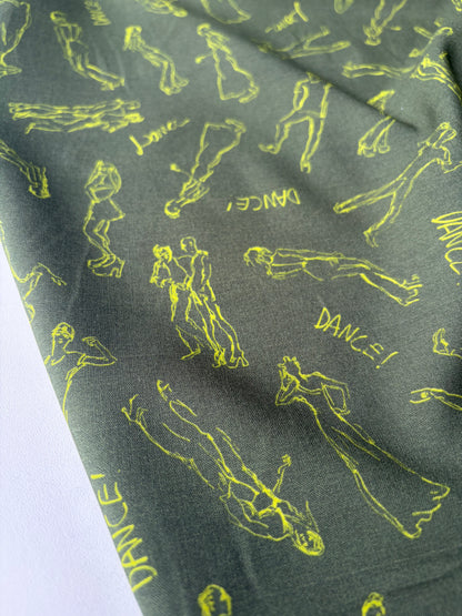 PC VINCE 023 viscose print green/lime "dance"