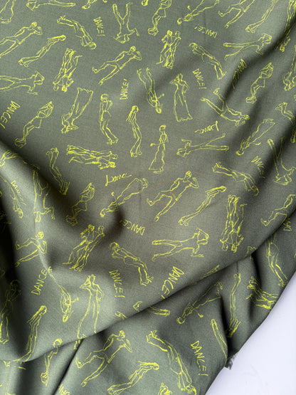 PC VINCE 023 viscose print green/lime "dance"