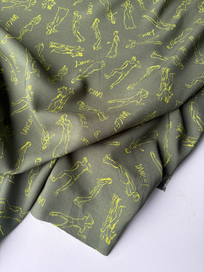 PC VINCE 023 viscose print green/lime "dance"