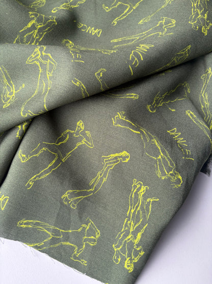 PC VINCE 023 viscose print green/lime "dance"