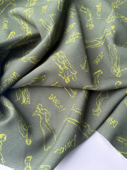 PC VINCE 023 viscose print green/lime "dance"