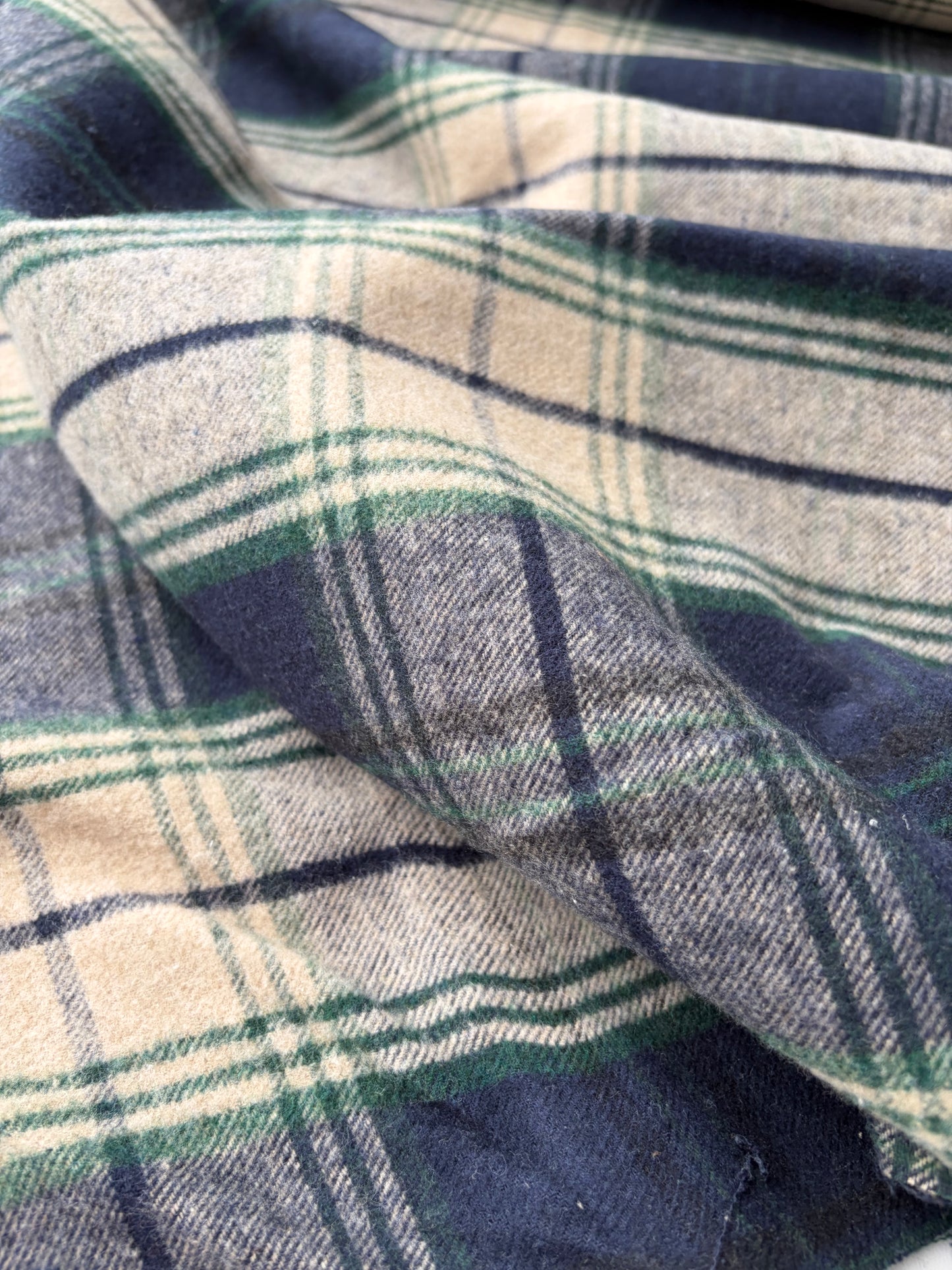 SMITHERS 021 navy/camel  checkered heavy cotton flannel