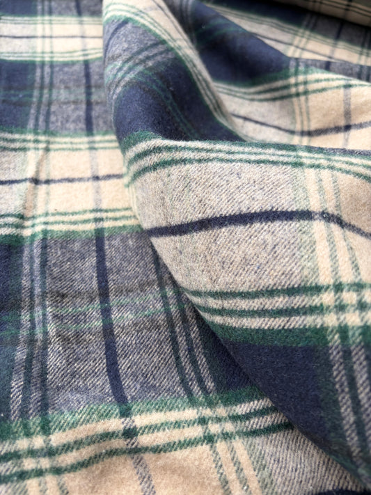 SMITHERS 021 navy/camel  checkered heavy cotton flannel
