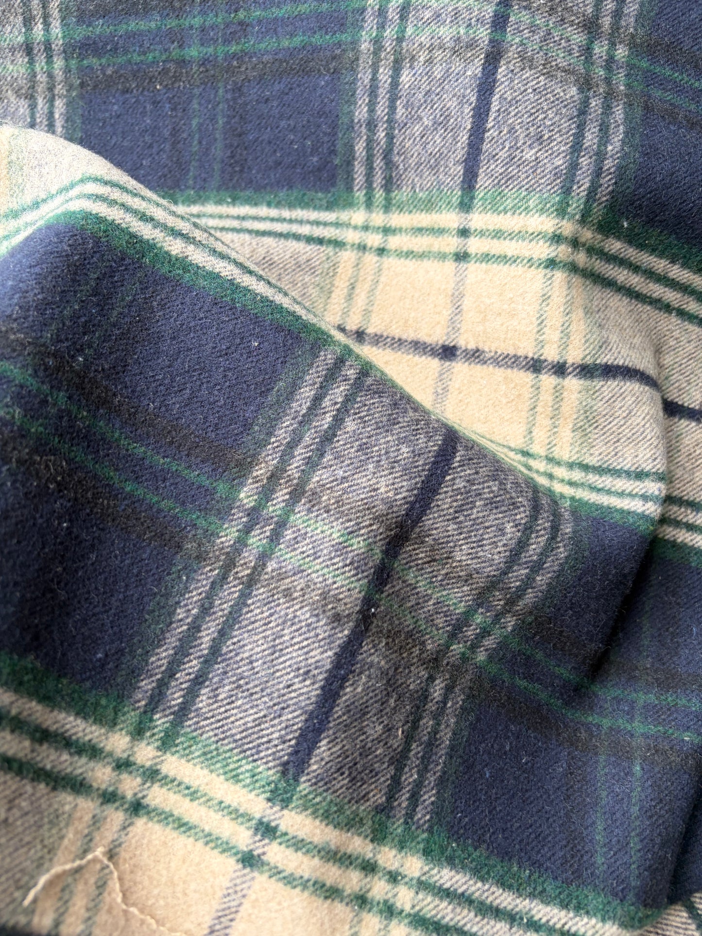 SMITHERS 021 navy/camel  checkered heavy cotton flannel
