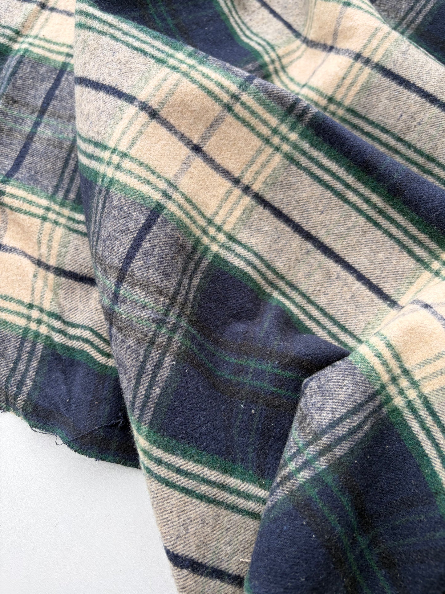 SMITHERS 021 navy/camel  checkered heavy cotton flannel
