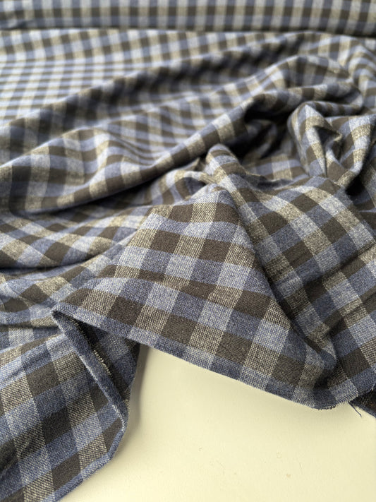 VINCE 027 wool gaze check navy/grey