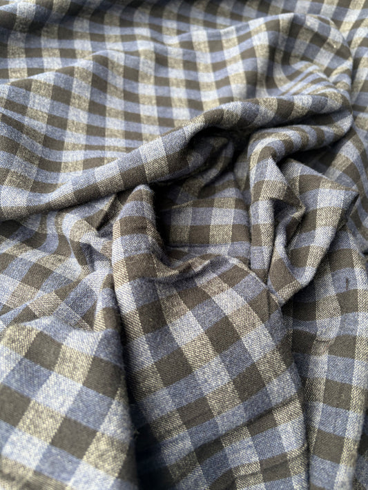VINCE 027 wool gaze check navy/grey