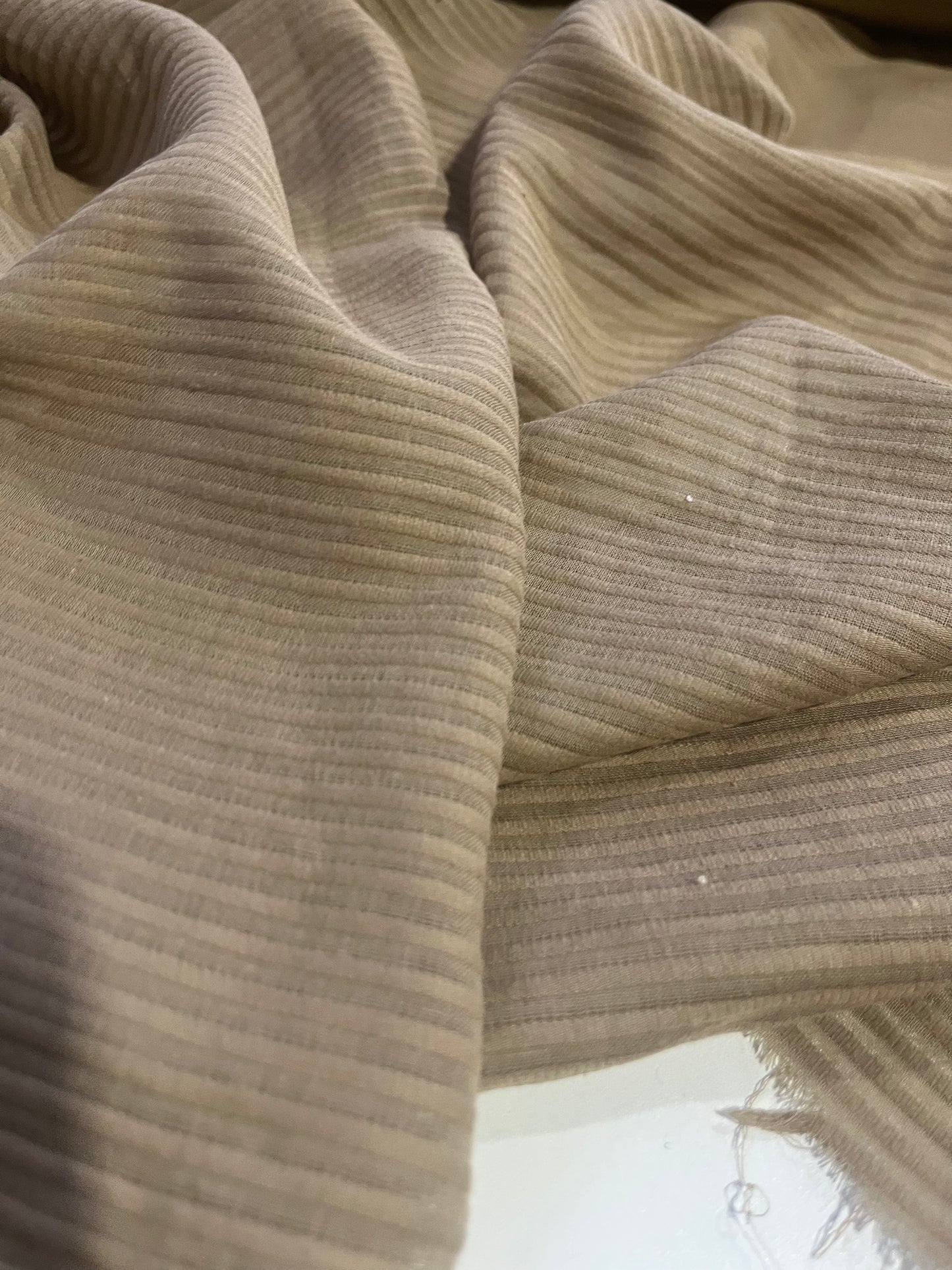 JANE 016 Gauze jacquard stripe mud