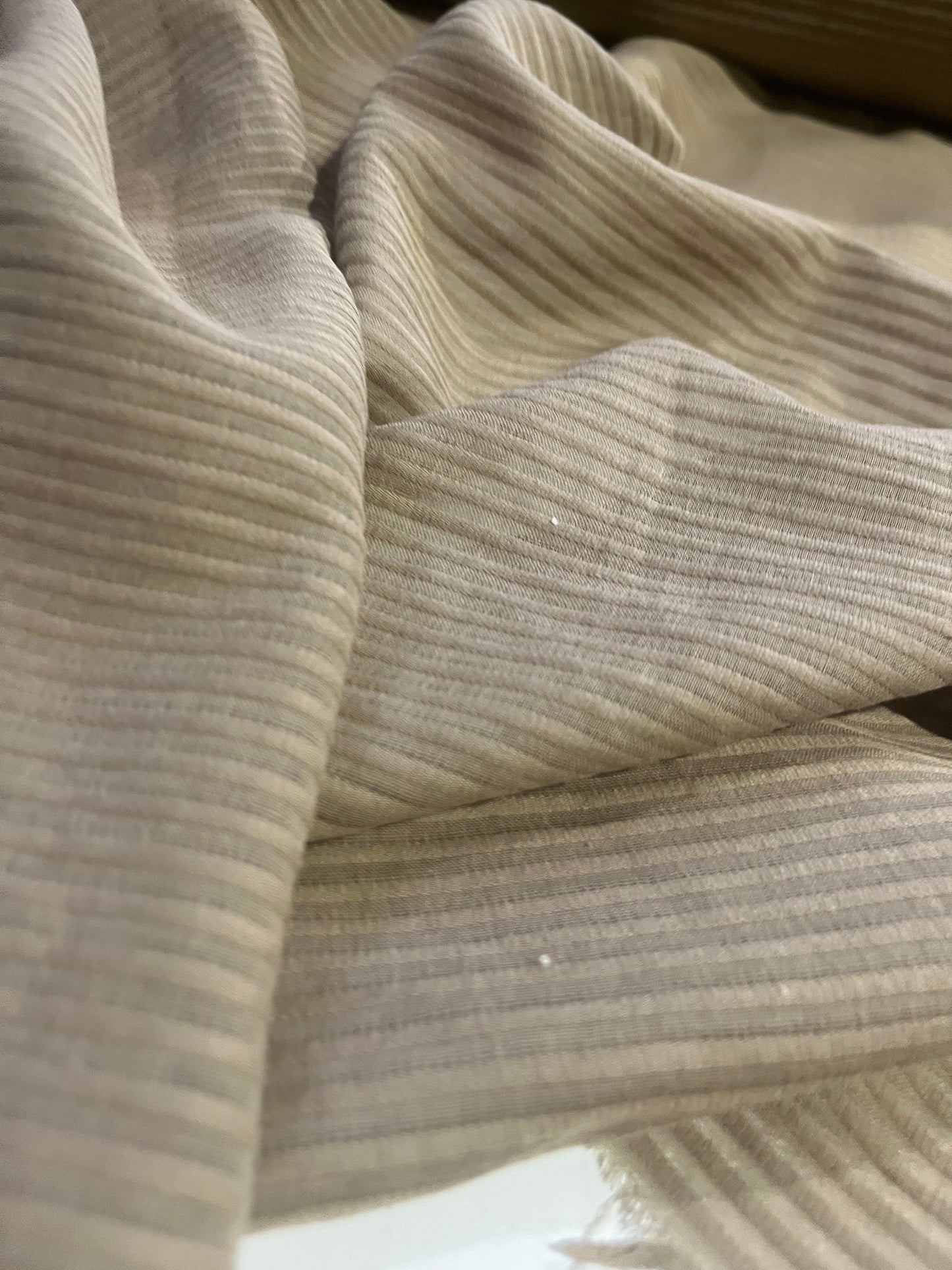 JANE 016 Gauze jacquard stripe mud