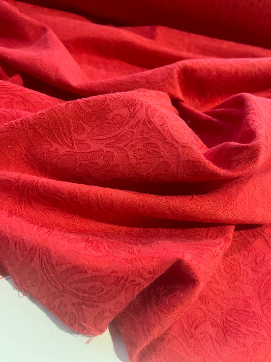 JANE 018 cotton stretch jacquard red roses