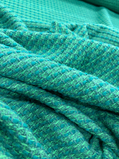 VIC 004 cotton tweed jacquard green