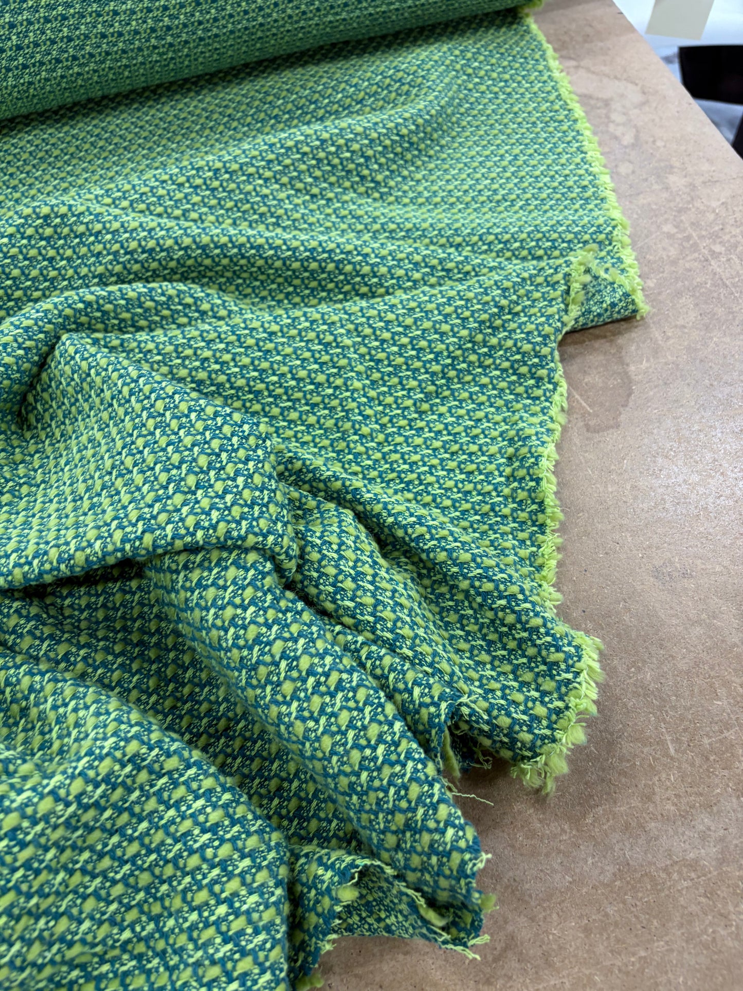 VIC 006 cotton tweed jacquard green