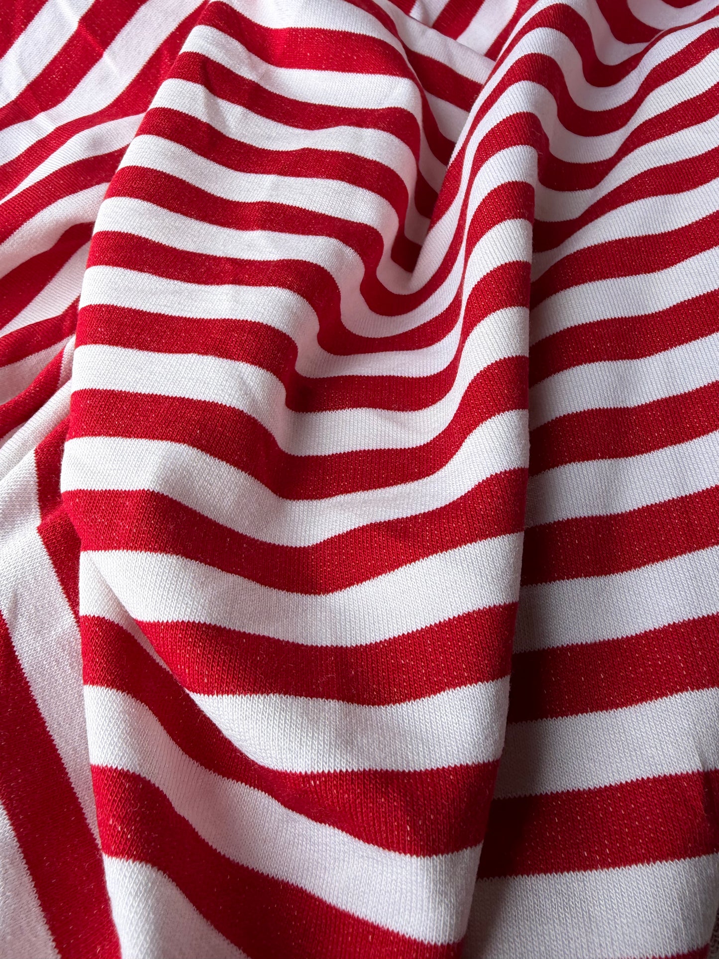 PC BRUCE 014  heavy viscose jersey stripes red/white