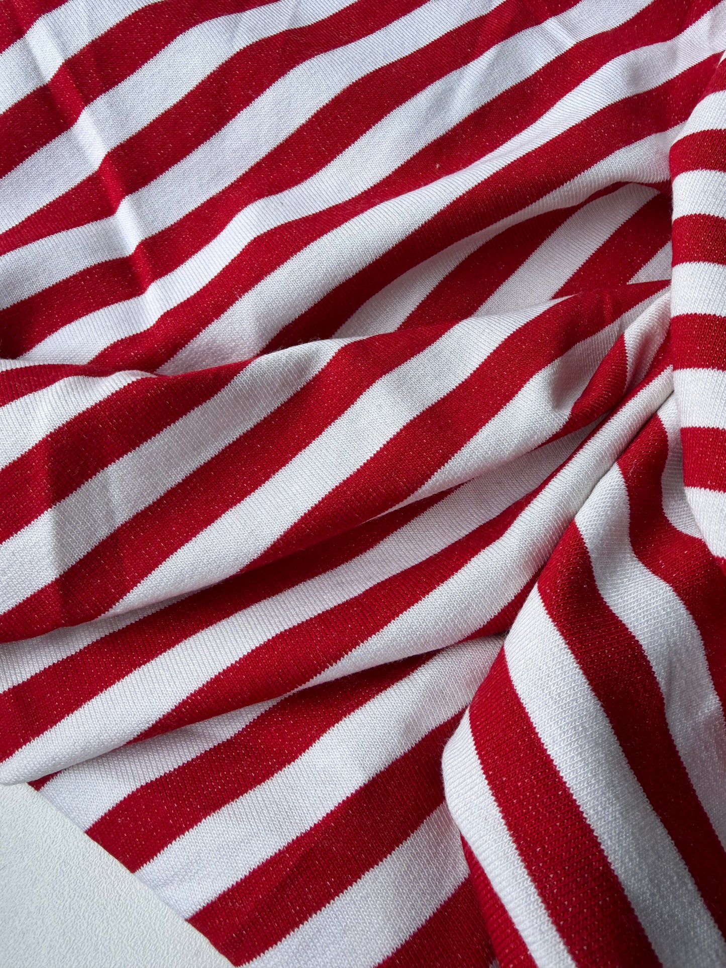 PC BRUCE 014  heavy viscose jersey stripes red/white