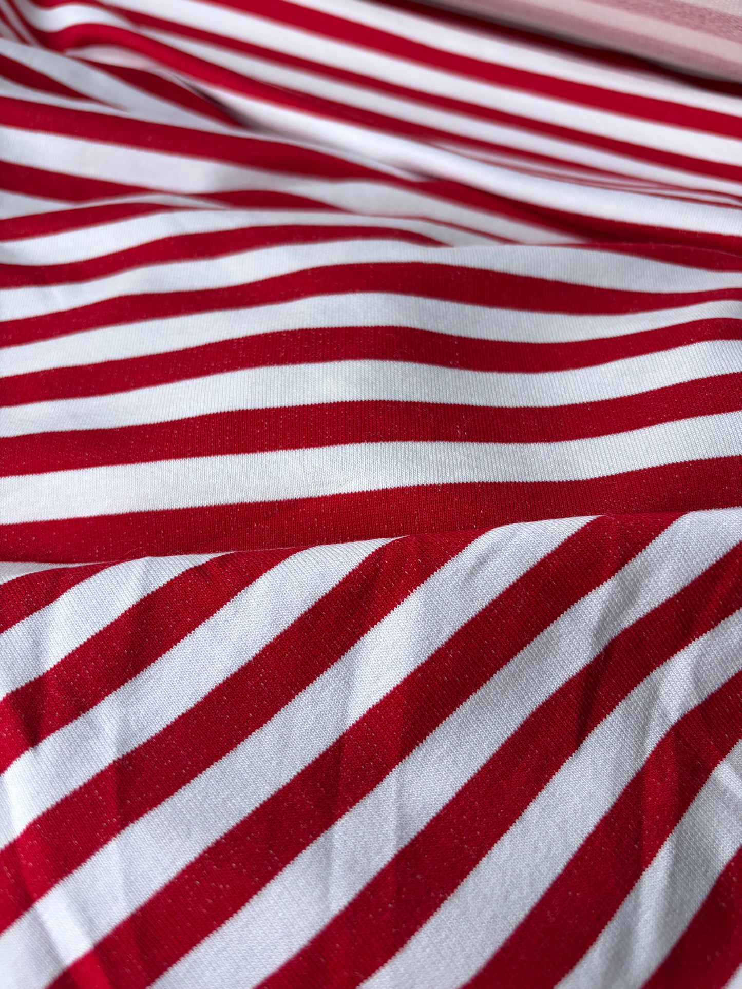 PC BRUCE 014  heavy viscose jersey stripes red/white