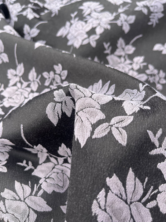 Hélène 044 cotton stretch jacquard black/lilac