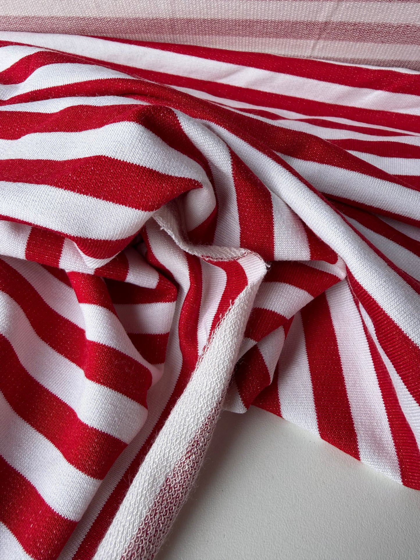 PC BRUCE 014  heavy viscose jersey stripes red/white