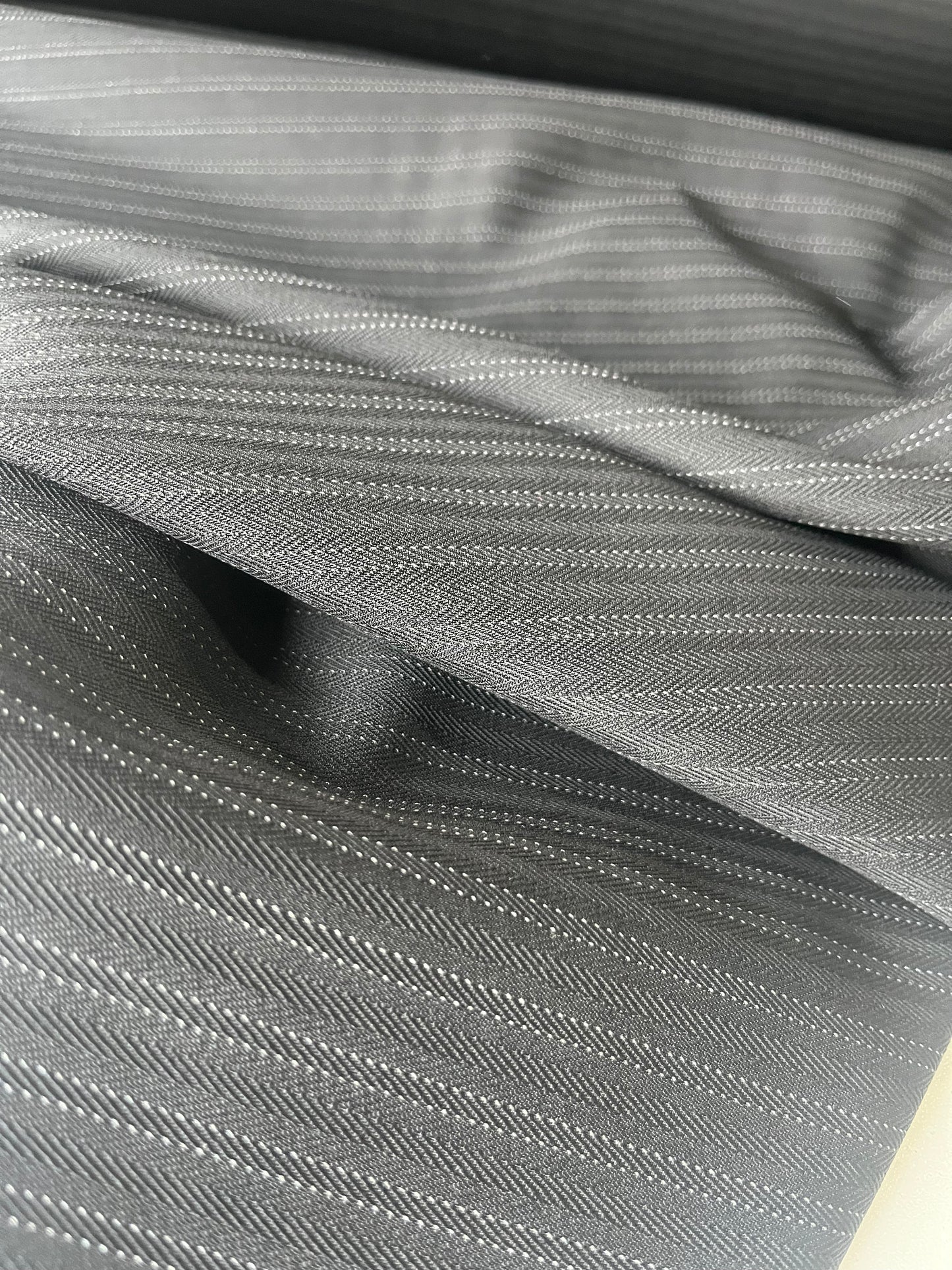 JOSIANE 014 striped suiting fabric black
