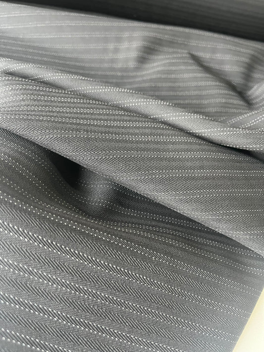 JOSIANE 014 striped suiting fabric black