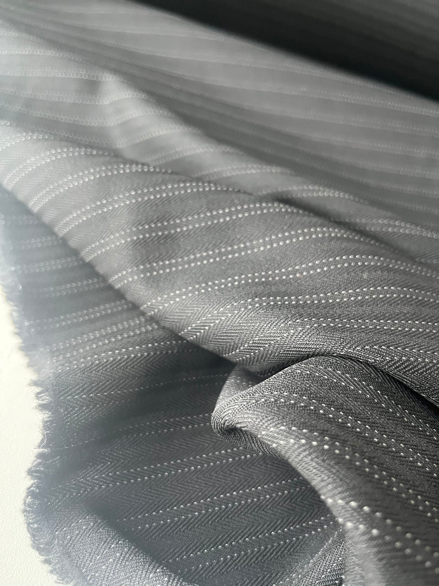 JOSIANE 014 striped suiting fabric black