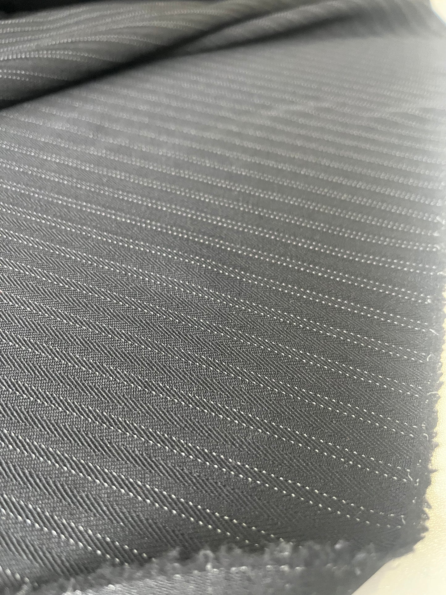 JOSIANE 014 striped suiting fabric black