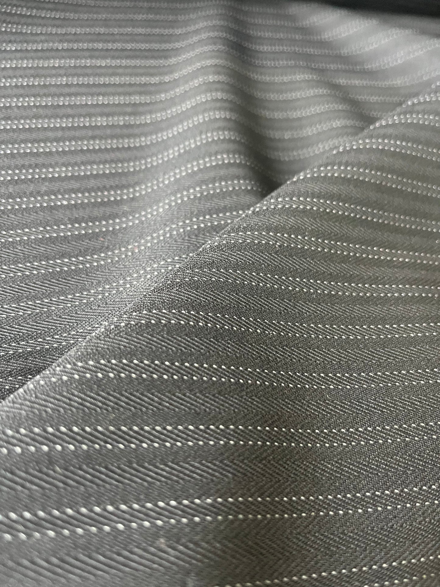 JOSIANE 014 striped suiting fabric black