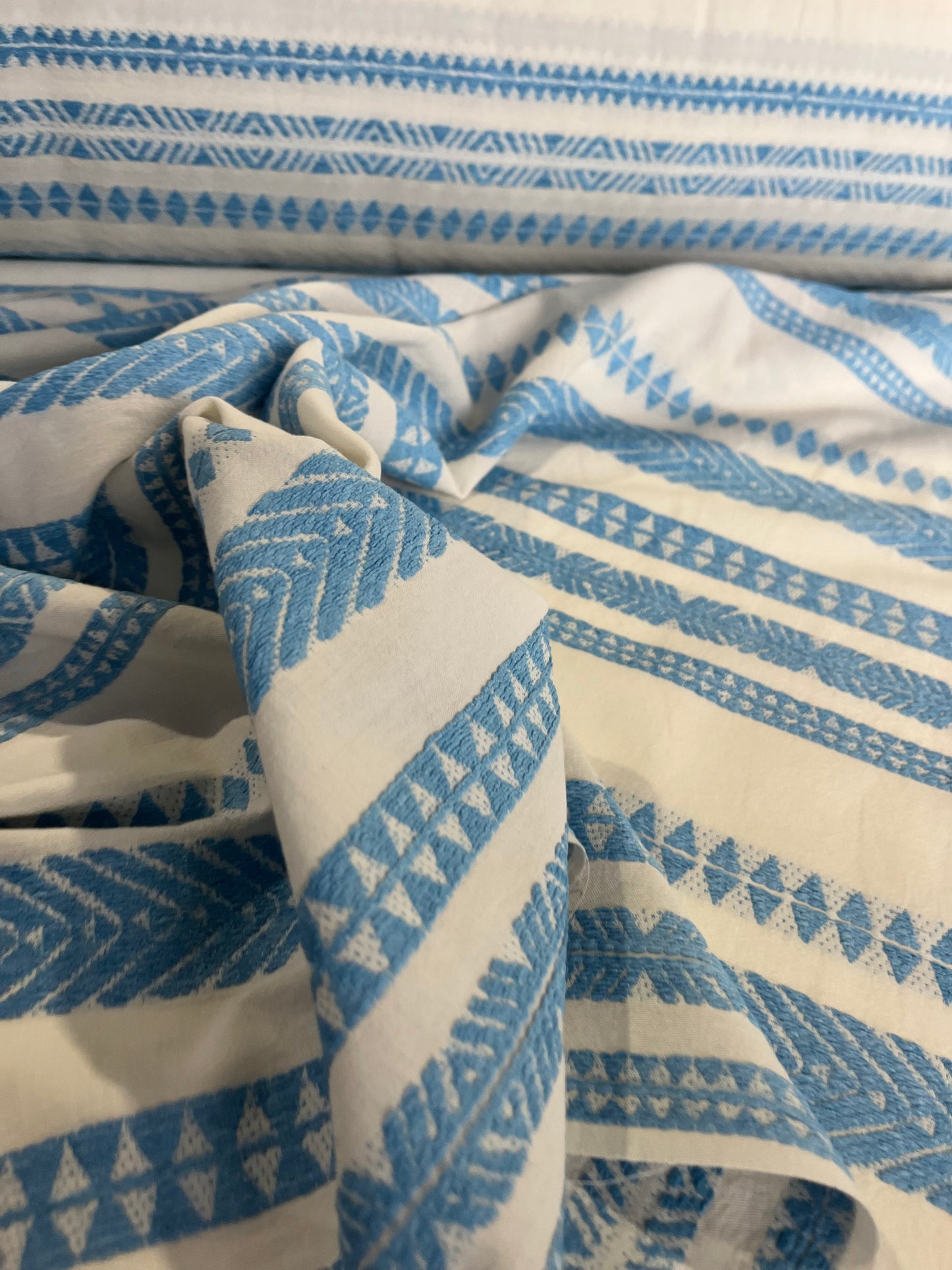 BAKU 005 cotton jacquard aztec design indigo