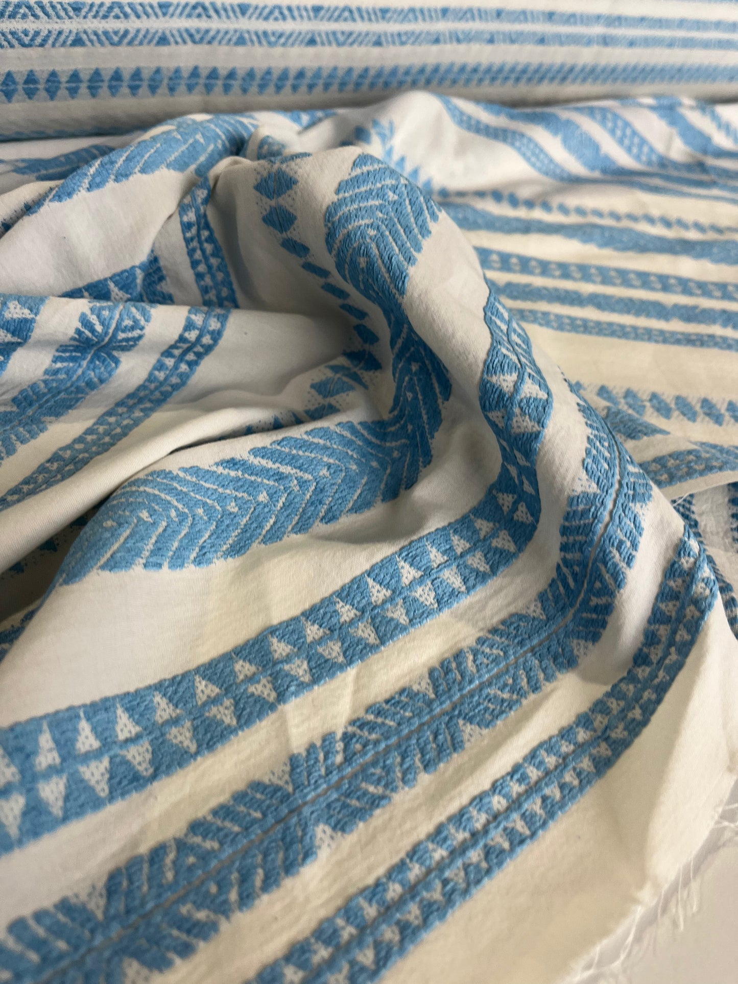 BAKU 005 cotton jacquard aztec design indigo