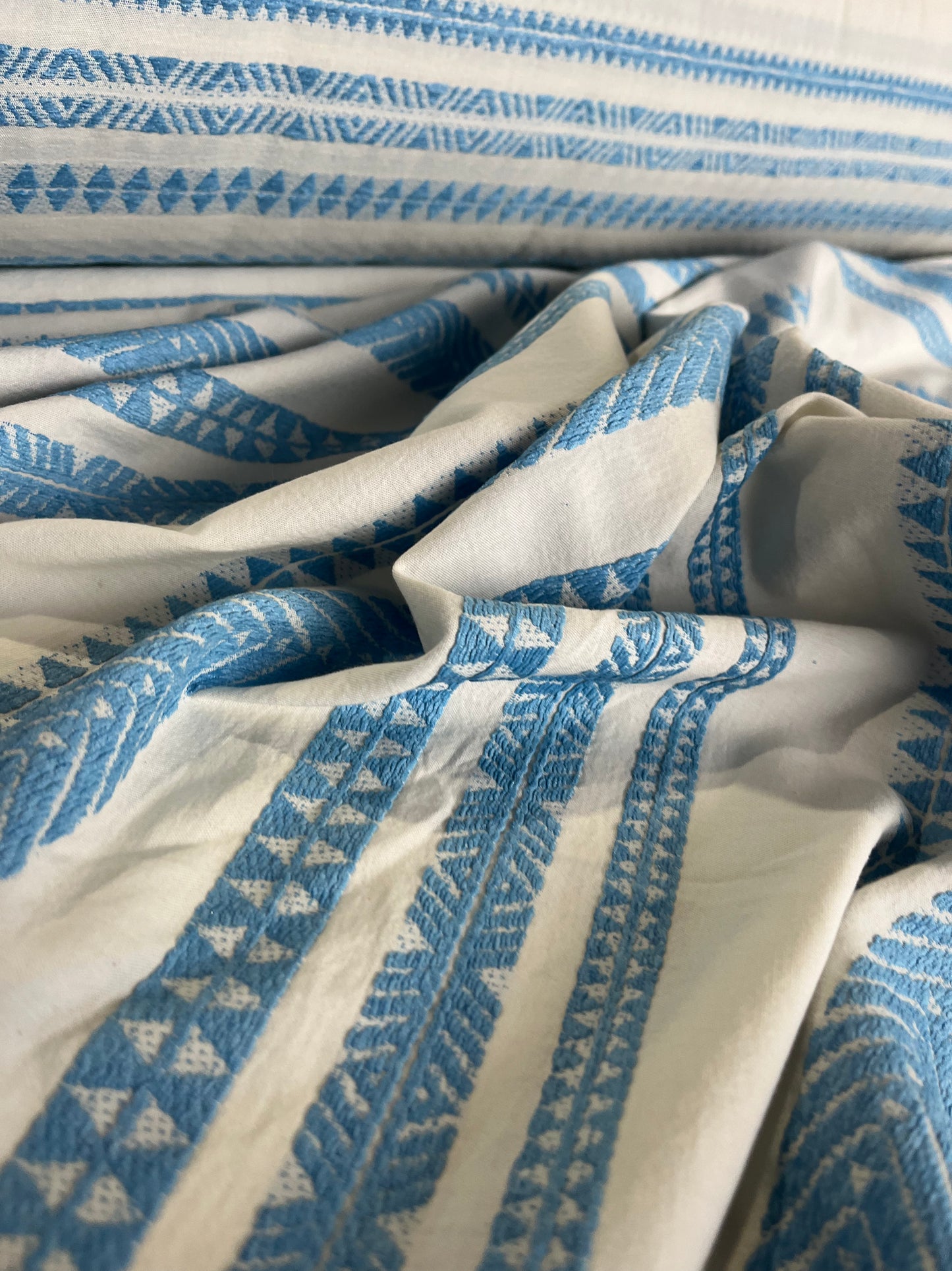 BAKU 005 cotton jacquard aztec design indigo