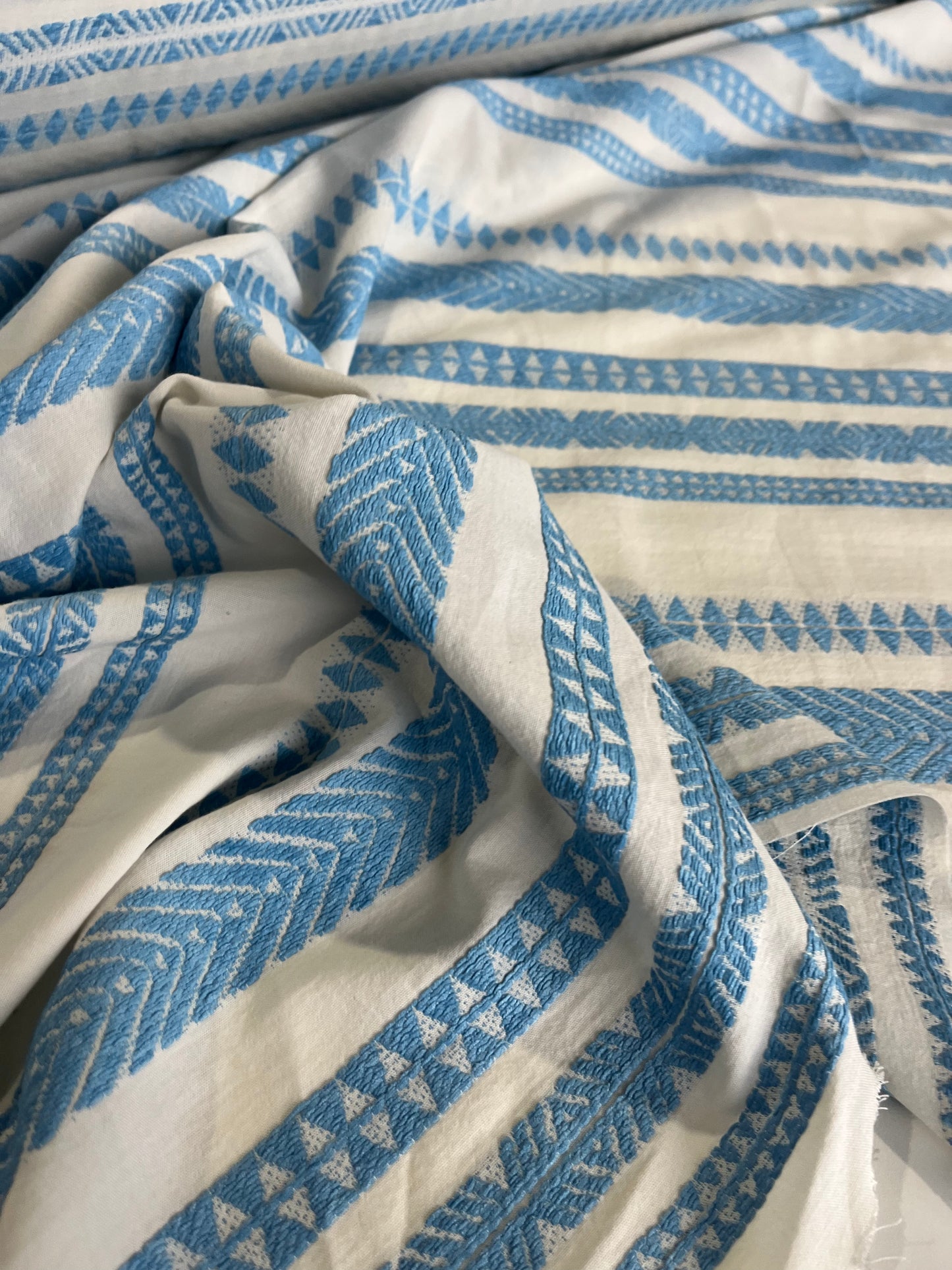 BAKU 005 cotton jacquard aztec design indigo