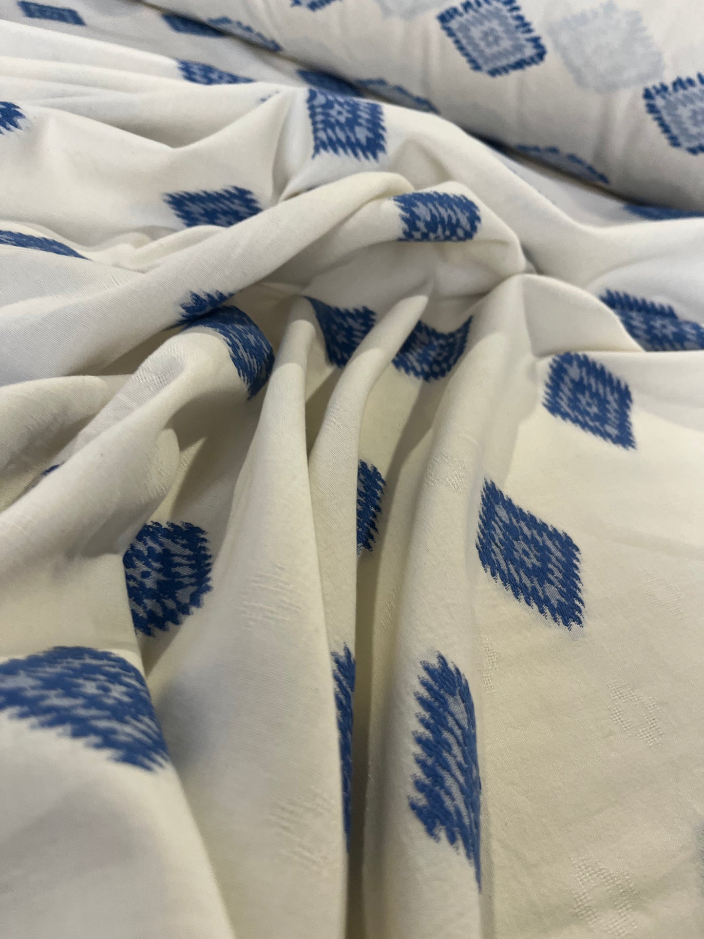 BAKU 006 cotton jacquard aztec design indigo