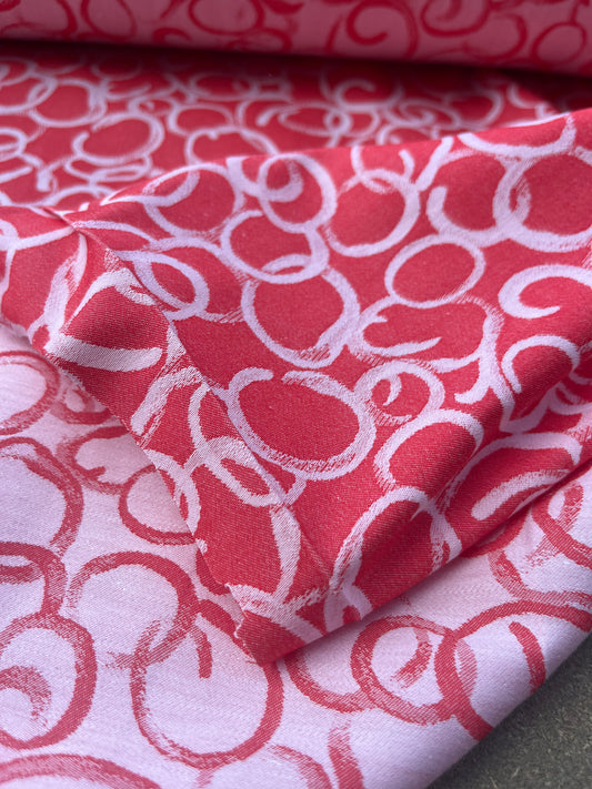 Hélène 036 stretch jacquard red circles