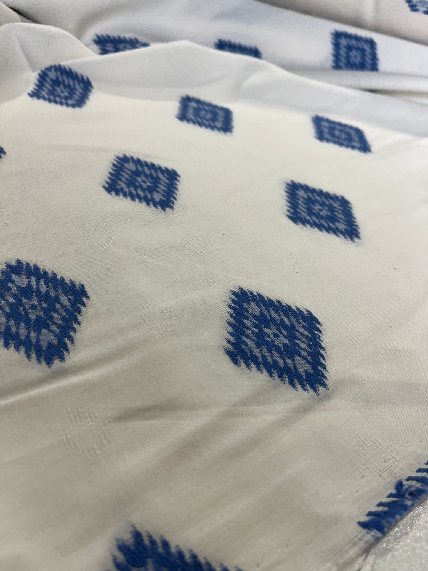 BAKU 006 cotton jacquard aztec design indigo