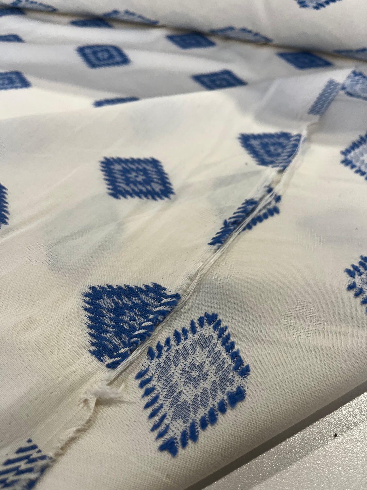 BAKU 006 cotton jacquard aztec design indigo