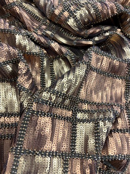 VIC 019 mesh sequins and pearls
