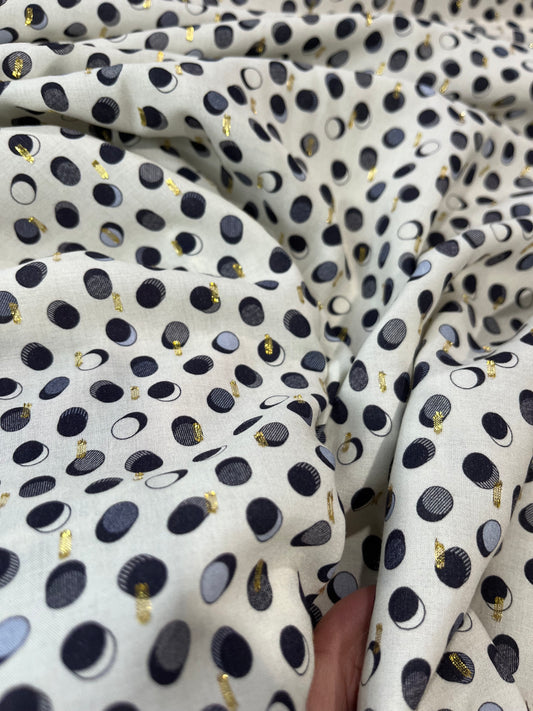 D01 LYON 100 viscose with golden dots