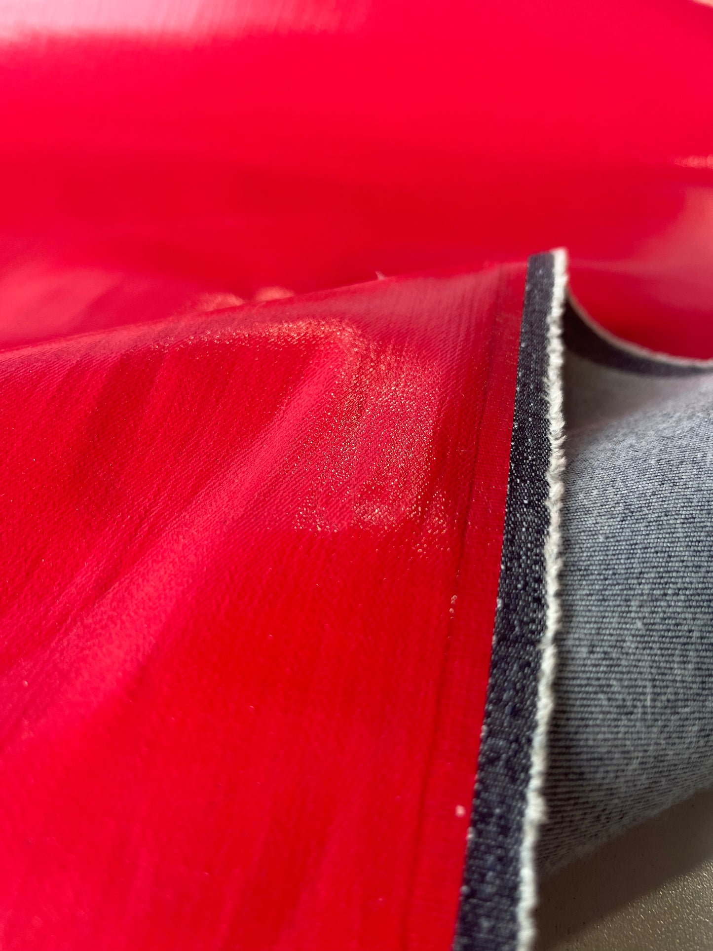 DENIM COLLECTION 017 denim with coloured coating red