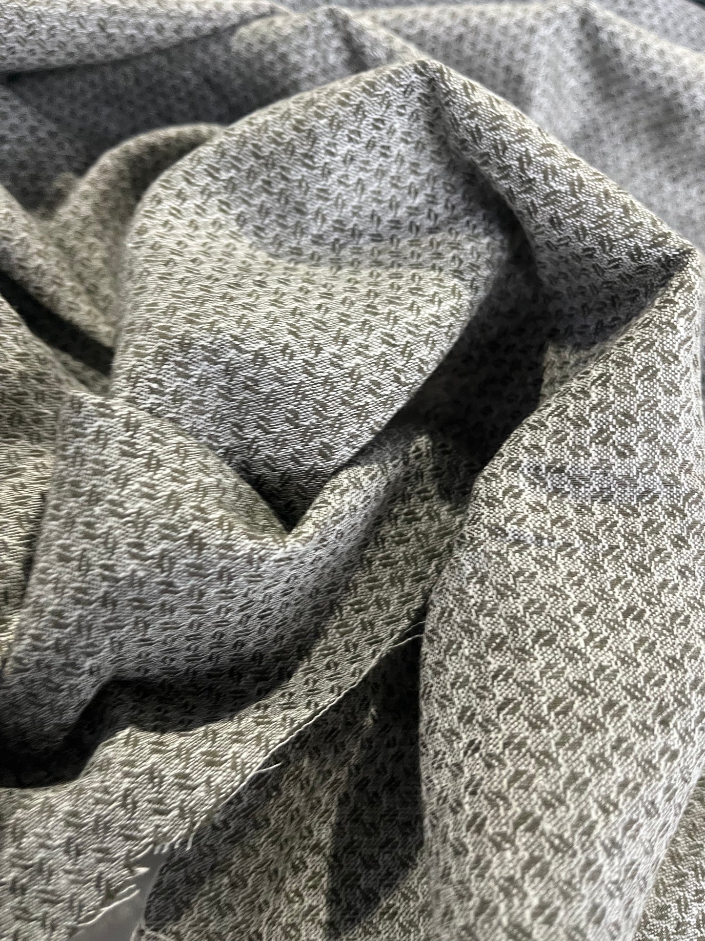 BAKU 013 midweight linen/cotton jacquard khaky