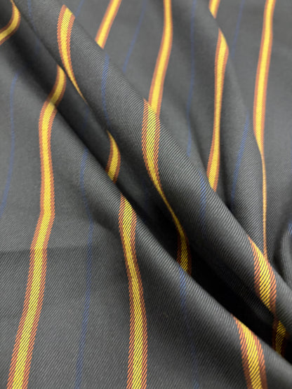 VIC 023 black striped stretch fabric