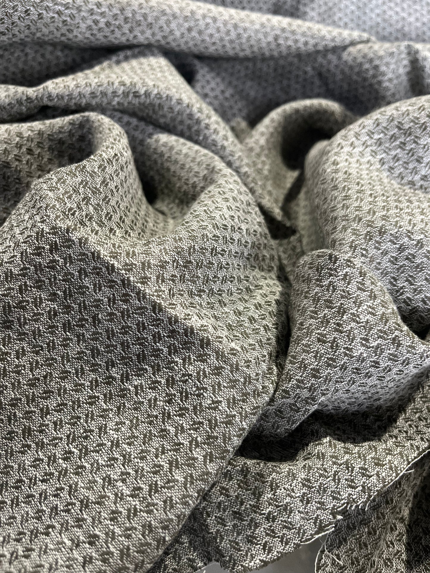 BAKU 013 midweight linen/cotton jacquard khaky