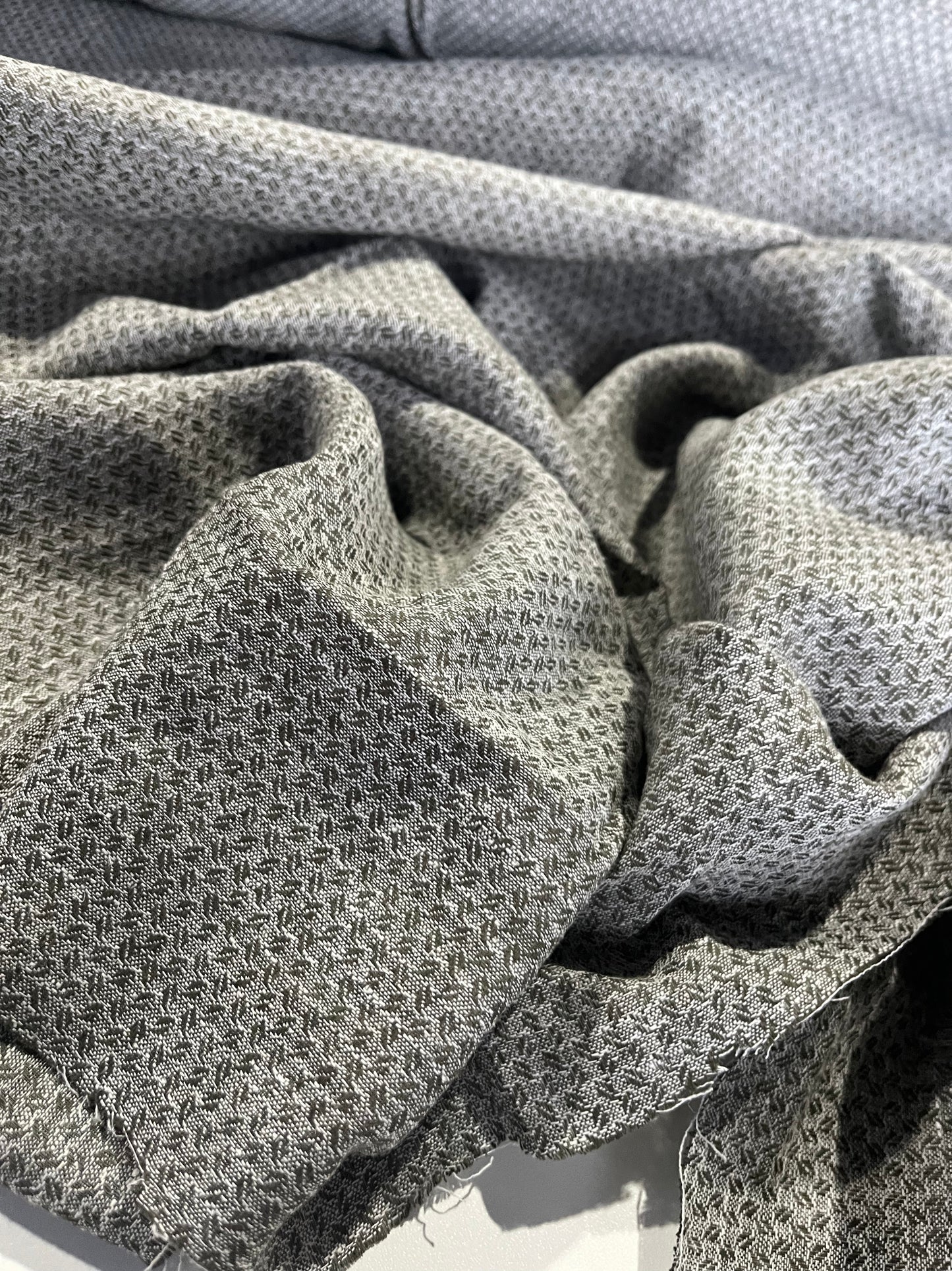 BAKU 013 midweight linen/cotton jacquard khaky