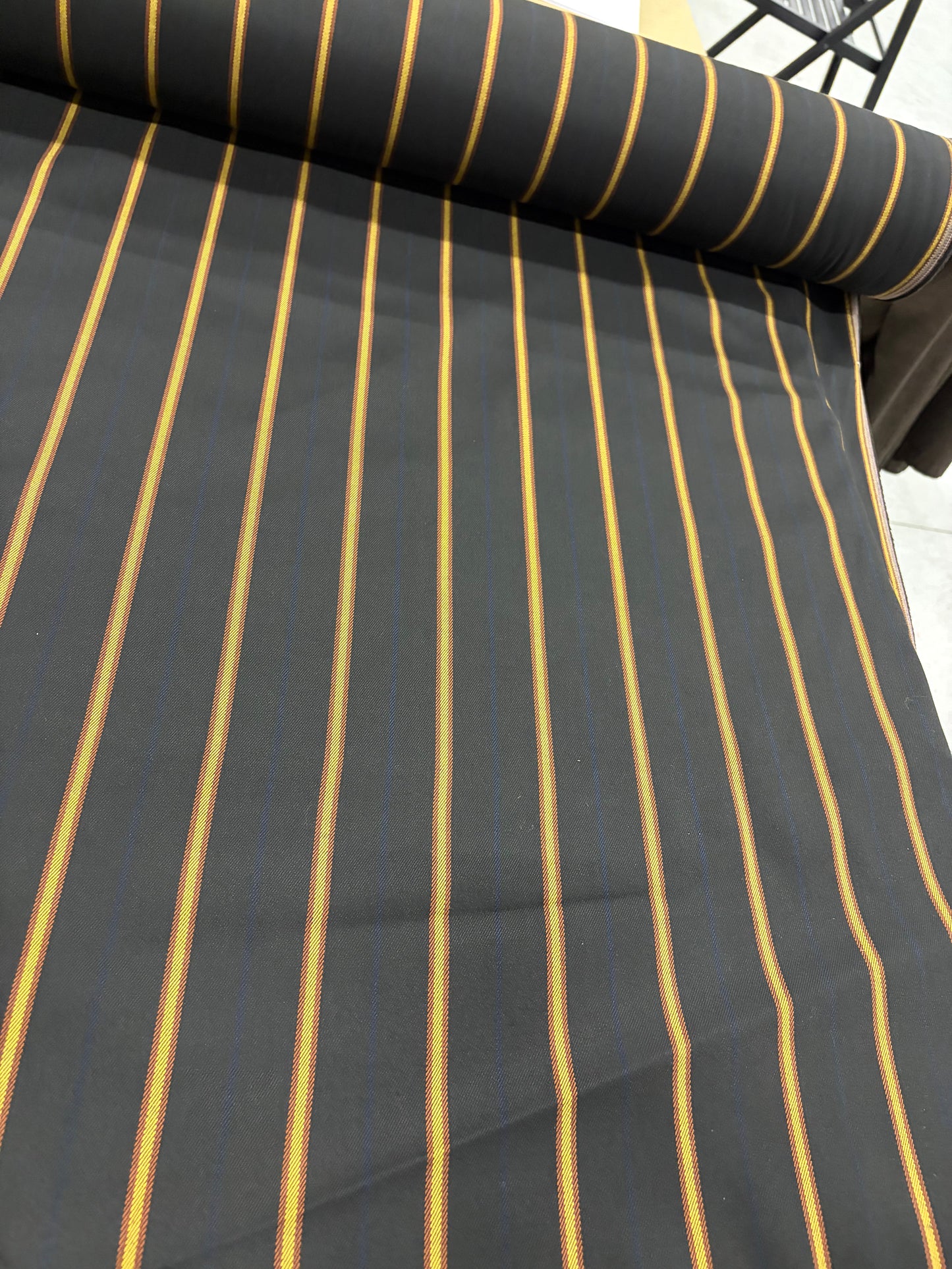 VIC 023 black striped stretch fabric