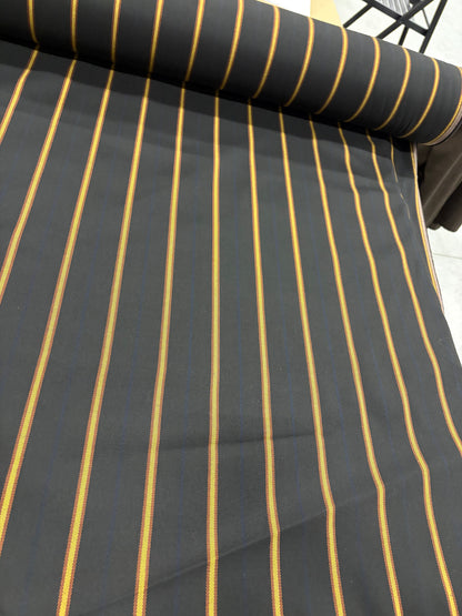 VIC 023 black striped stretch fabric