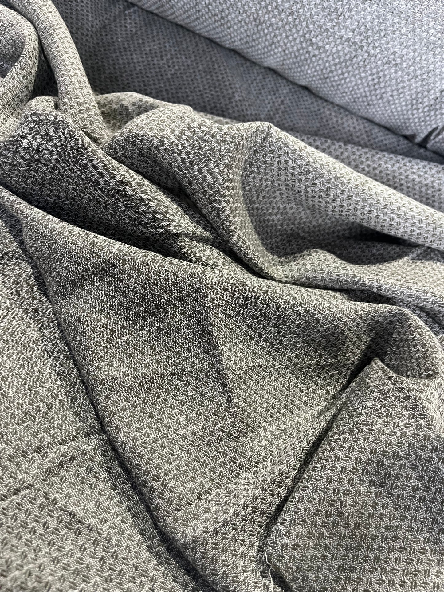 BAKU 013 midweight linen/cotton jacquard khaky